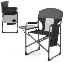 Folding Camping Chair Oversized Portable Directors Chair With Side Table