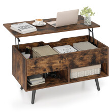 Lift Top Coffee Table 80 cm Modern Accent Table with Hidden Compartment