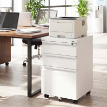 3-Drawer Rolling Metal Filing Cabinet Under-Desk Office Organizer