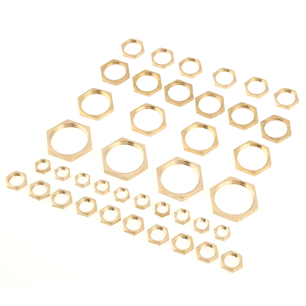 Brass Thin Lock Nuts 40pc Assort