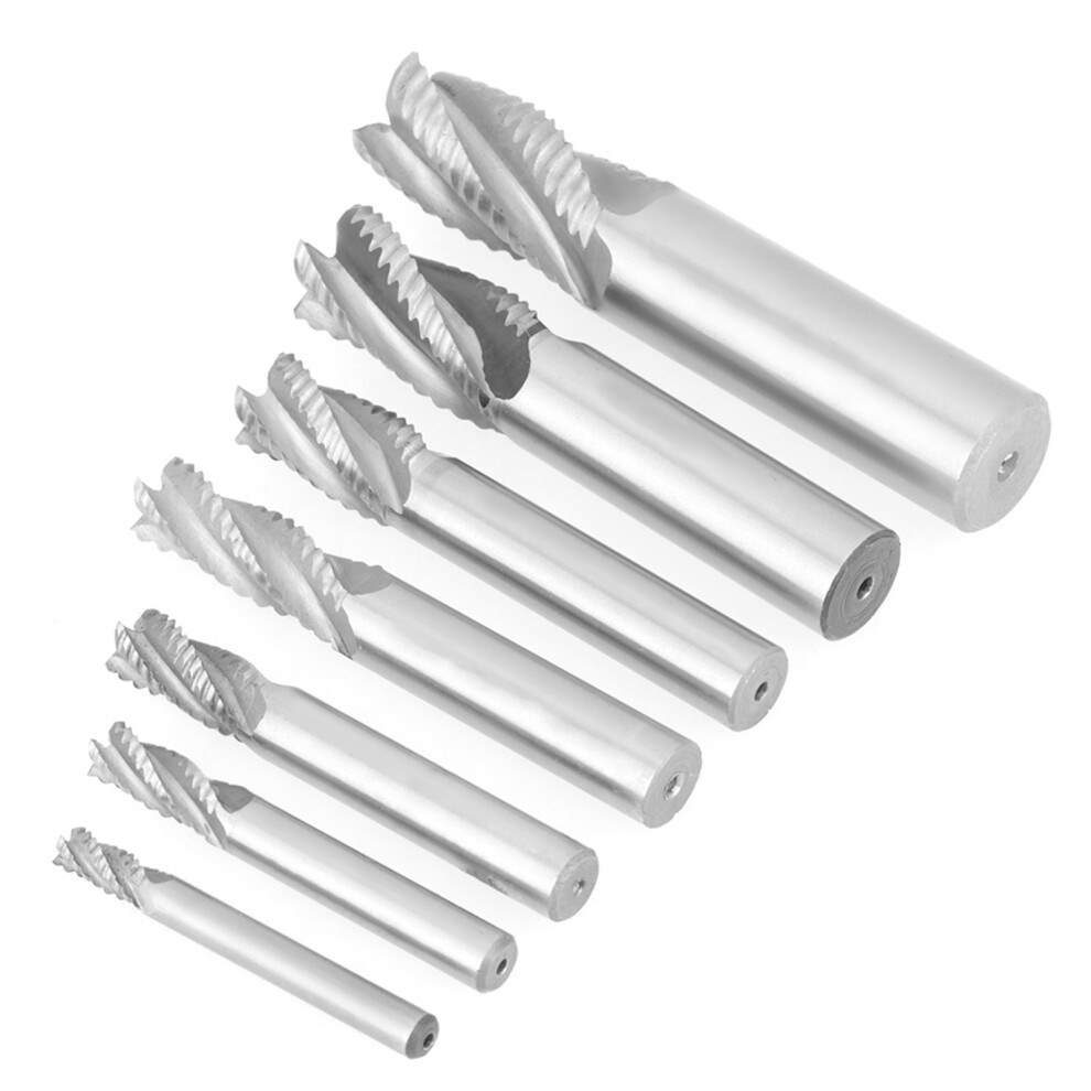 7pc 4 Flute HSS End Mill Bits 6mm to 20mm