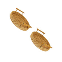 2Pièces Panier En Rotin Khaki, Rangement Bureau Cuisine