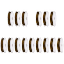 15Rouleaux Fils Acier Professionnels Dorés Pour DIY