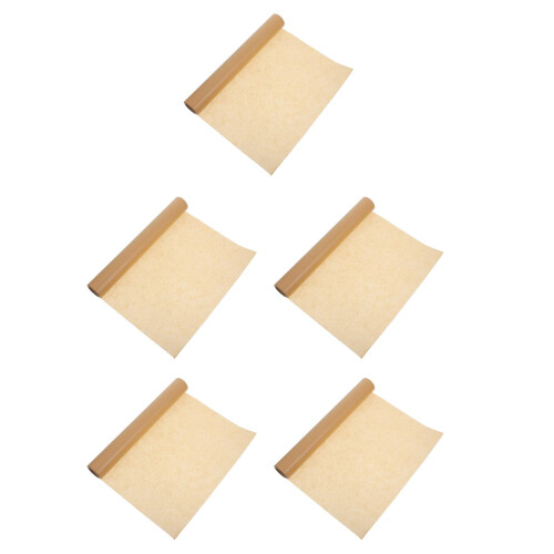 5Rolls Brown Parchment Paper Sheets Nonstick Baking Paper for Home Use