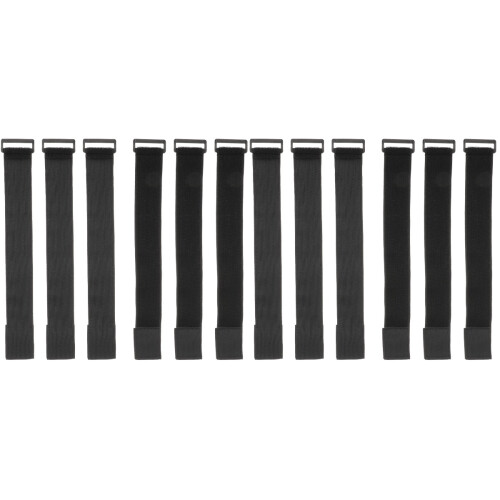 12Pcs Black Elastic Bundling Straps Durable Professional Sticky Belts