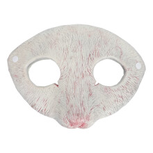 1PU White Animal Mask Cosplay Rat Face Cover for Mardi Gras Events