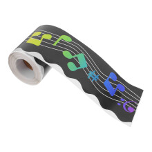 1Roll Flexible Blackboard Music Notes Border Sticker for Classroom Use