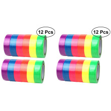 24Rolls Glow Tape for Stage Assorted Color Fluorescent Neon Decoration