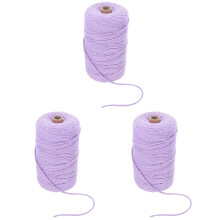 3Rolls Lavender Decorative Cotton Rope DIY Binding Rope for Crafts