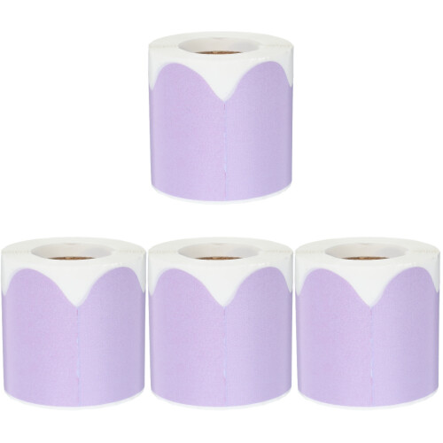 4Rolls Decorative Purple Bulletin Board Border Roll with Wave Trim