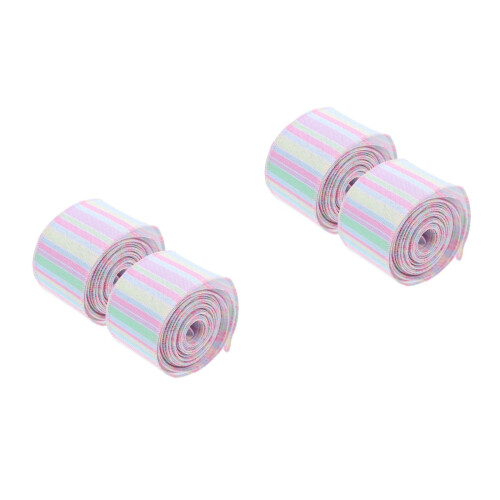 4Rolls Multi Color Easter Ribbon 5Cm Wide Soft Polyester Wired Edge