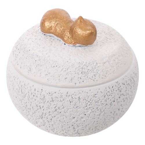 1White Matte Ceramic Pet Memorial Urn with Separate Compartments