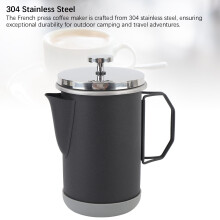 Black Portable 304 Stainless French Press 1L