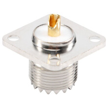 UHF SO-239 Female Jack Square Shape Solder Cup Coax Connector for Ham Radio