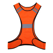 Reflective Running Vest Orange Adjustable Waist