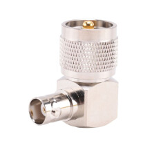 UHF PL259 PL-259 Hane Till BNC Hona RäTvinklig RF-Adapterkontakt, Silver