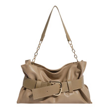 Kunstleder-Tragetasche, Damen-Hobos-Handtaschen,-Khaki