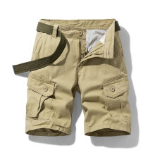 (Khaki, 34) Summer new cargo shorts, casual sports, versatile men's quarter pants, trendy pants