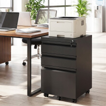 3-Drawer Rolling Metal Filing Cabinet Under-Desk Office Organizer