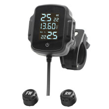 Motorcycle TPMS Motorbike Tire Pressure Monitoring System Tyre Temperature Alarm System with QC 3.0 USB Charger