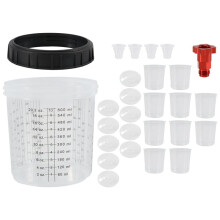 600ml Disposable Paint Cup with Connector Sprayer Cup Paint Mixing Cup Type H/O Quick Cup Spraying 16X1.5MM External