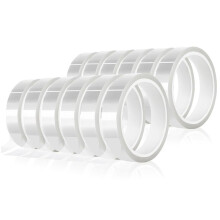 12Rolls 20mmx33m(108ft) Clear Heat Tape,Transparent High Temperature Heat Tape,Heat Transfer Tape for Heat Press