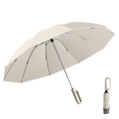 Windproof Umbrella, 10 Ribs, Carabiner Grip 1
