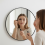 Round Wall Mirror Black Frame Minimalist Design for Bathroom Home Decor 1