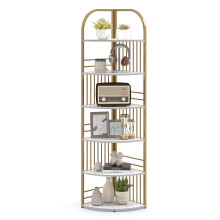181.5 cm Tall Corner Bookcase 6-Tier Vertical Display Rack Plant Stand