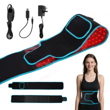 Red Light Belt for Waist, 660nm and 850nm, 3-level Massage, Red & Near Infrared Lamp Belt