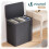 VOUNOT 170L Laundry Basket with Lid, Foldable Hamper with Removable Bag, Anthracite 2