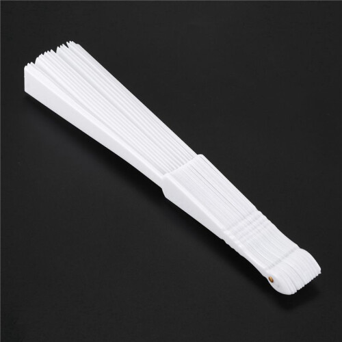 8X Plastic Fabric Hand Foldable Fan for Ladies Men White