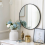 Round Wall Mirror Black Frame Minimalist Design for Bathroom Home Decor 1