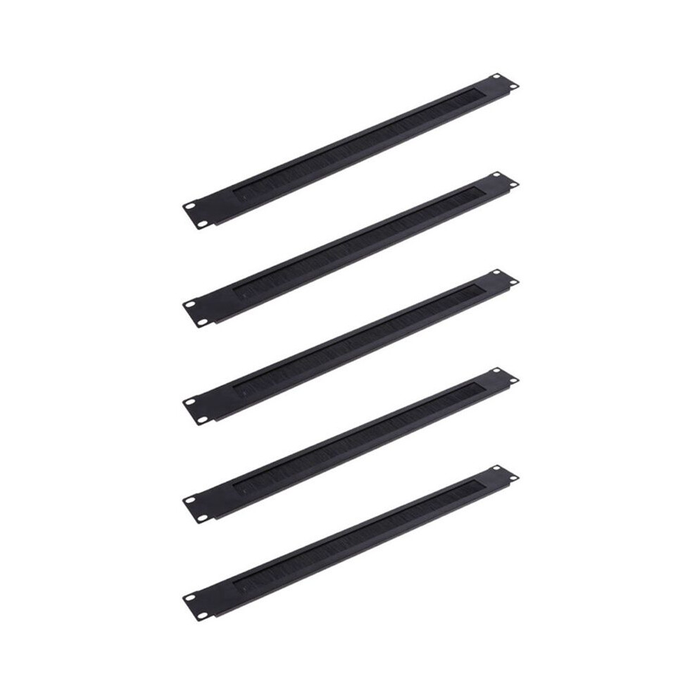 5Pcs 1U 19Inch Rack Mount Blanking Plate Rack Mounting Blank Network Brush Panel Server Cabinet Cable Management 4711321956575