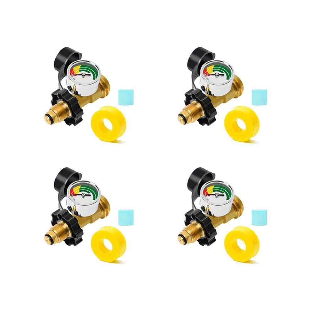 4Pack Propane Tank Gauge With Pol Connection,For 5-100Lb Propane Tank, Stay Accurate At Different Temperatures 6034100895307