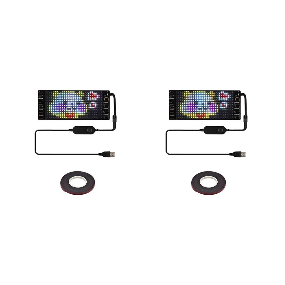 2X Led Pixel Panel,Usb 5V Flexible Led Module Rgb Scrolling Text Animation Display, App,16X32 Leds 7X17cm 6033949154750