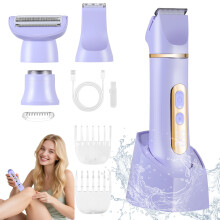Depiladora maquinilla afeitar femenina HATTEKER HT-597 para zona del bikini, las axilas vello corporal,morado