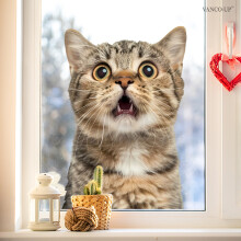 (D22172--30*40cm) Creative cat electrostatic window stickers window sliding door home decoration glass stickers double-sided visual pvc