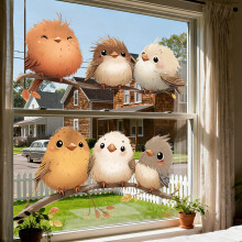 (D22100--30*60cm*2pcs) Creative branch bird static sticker for window sliding door home decoration glass sticker double-sided visual pvc