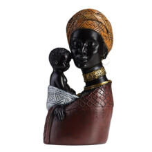 Home Decor,African Art Sculpture,African Decor, Woman and Son Statue, Perfect for Living Room Tabletop Decoration Yellow