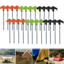8Pcs Screw in Tent Stakes with Hex Socket Heavy Duty Spiral Screw Tent Stakes Pegs Screw for Outdoor Camping Black