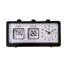 Manual Page Turning Alarm Clock Digital Clock Square Versatile Alarm Clock Study Calendar Fashion Clock