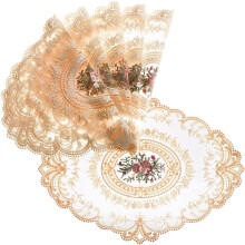6Pcs Dinning Table Cover Embroidered Table Cloth Elegant Round Lace Tablecloth Coffee Coasters Napkin Party Decoration