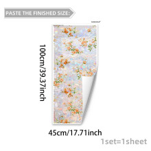 (XC20165--45*100cm) Fresh retro floral sunbeam colorful electrostatic stickers window glass stickers window stickers double-sided visual decoration