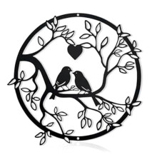 Metal Bird Wall Decor  Branch Metal Wall Art Decor Stylish Birds Metal Wall Art Hanging Decor Family Black Bird Decor