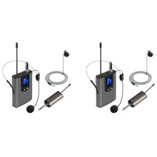 2X Cuffie Senza Fili UHF / Microfono Un Risvolto Lavalier con Trasmettitore Da Tasca E Ricevitore Da 1/4 di Pollice
