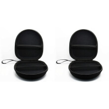 2Pc Hard Case Storage for Headphones Earphone Cable Earbuds Carrying Pouch Bag Card Hold Box Black