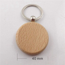 100Pcs Blank Round Wooden Key Chain DIY Wood Keychains Key Tags Can Engrave DIY Gifts
