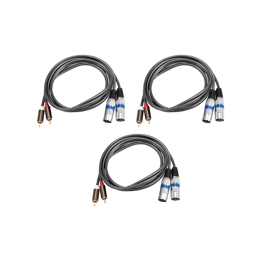 3X 1.5M Dual Rca Male To Xlr Male Cable 2 Xlr To 2 Rca Plug Adapter Hifi Stereo Audio Extension Cable For Speaker 4714214231315