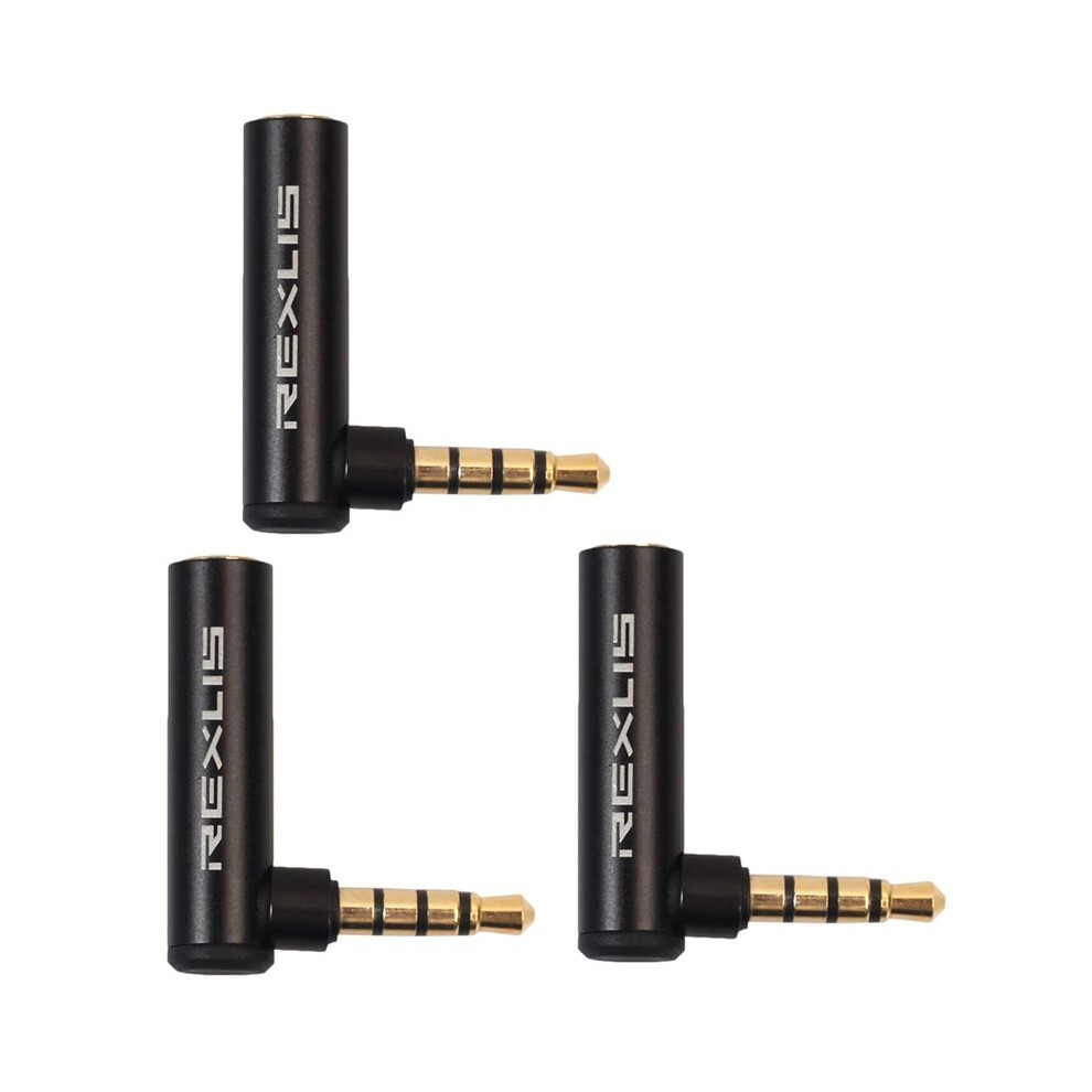 Rexlis 3Pc 3.5Mm Male To Female 90 Degree Right Angled Adapter Audio Microphone Jack Stereo Plug Connector 4711205980740